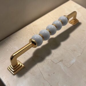 Maya Boncuklu Altın Dolap Kulpu